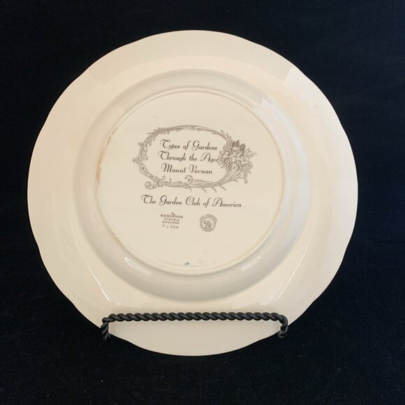 Wedgwood Plate Garden Club of America Types of Gardens Mount Vernon 10.5" Vtg - Picture 5 of 7
